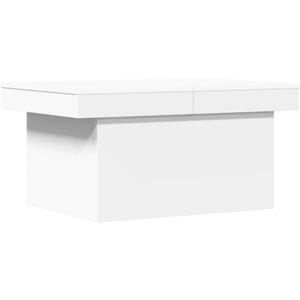 vidaXL Stylish White Coffee Table with Hidden Storage Sliding Top Engineered Wood Construction for Modern Living Room and Hallway 31.5In X 21.7In 15.7In Sofa End Accent Centre Tea Couch Wooden (80 cm)