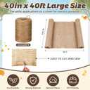 Tegeme 40 Inch x 80 ft Burlap Fabrics Roll with 600 ft Natural Jute Twine Rope Burlap Tree Wraps Protector Winter Frost Plant Blankets Cloth Weed Barrier for Outdoor Garden DIY Craft Party