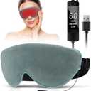 KOVNLO Heated Eye Mask, Washable USB Electric Moist Heat Warm Compress for Eyes, Eye mask with Flaxseed for Dry Eyes, Blepharitis, Chalazion, MGD, Stye Eye Treatment