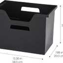 IRIS USA 4-Pack Large Desktop File Box with Open Lid, Black, Capacity: 0.598 cubic_feet, 13.38"L x 7.88"W x 9.8"H