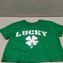St Patricks Day Shirt Women Crop Top Green Sexy Saint Paddy's Day Outfit Funny Shamrock Lucky Tshirt Irish Clover Tee, S