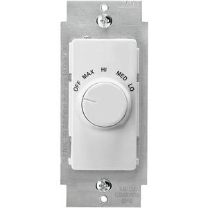 Leviton IllumaTech 1.5A Quiet Step Rotary Fan Speed Control, Single Pole, RTF01-10Z, White/Ivory/Light Almond