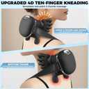 Shoulder & Neck Massager with Heat, 4D Bionic Heated Neck Massager with Fingers Simulates a Real Palm Massage for Comfort, 3 Intensity Levels + 2 Heat Settings Relax Muscle Tension