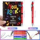 10 Sets/20 Pcs Employee Appreciation Gifts Staff Spiral Notebooks Pens Bulk Stylus Cap Team for Teachers Thank You Inspiration Coworkers Inspirational Christmas Party Supplies