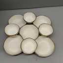 Cluster of 9 Serving Bowls, One-Piece Set, Gold White Brass Multi-Bowl Display Tray for Snacks Nuts Chips Appetizers, Modern Home Entertaining Centerpiece Dining Parties Housewarming Wedding Gifts 11"