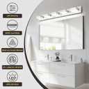 OKELI 5 Light Bathroom Vanity Light Brushed Nickel Modern 36W LED Dimmable Vanity Light Over Mirror 350 Adjustable Lamp Head Cold White 6000K ETL Listed 36.2Inch