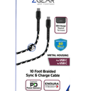 ZGear 10Ft Braided Sync & Charge Cable