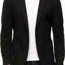 Paul Jones Mens Jacket Sport Coat Black Textured Two Button Career Casual, Size XL