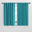 NICETOWN Blackout Curtains and Drapes for Kitchen - (Peacock Teal Color) 42 inches Wide by 40 inches Long, 2 Panels Set, Thermal Insulated Blackout Window Drapes