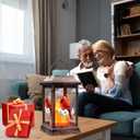 Solar Lanterns Outdoor Hanging Lanterns, Metal with Glass Cardinal Solar Lights, Waterproof Decorative Lantern Garden Decor for Outside Table Patio Yard, Memorial Gifts Grave Decorations for Cemetery