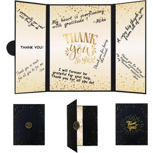 Vlipoeasn Thank You Card Guest Book Alternative, Black Gold Thank You All You Do, Thank You Sign,Graduation Retirement Office Party Decor, Thanks to Staff Teacher Professor Doctor Nurse Decoration