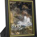Abtgt Ornate Vintage Style 8x10 Picture Frame, Made of Tempered Real Glass for Tabletop or Wall Mount, 8 x 10 Photo Frame for Home Decor, Black
