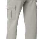 QINSEN Womens Medium Waist Baggy Elastic Waist Sweatpants Casual Fleece Long Pants with Pockets (Small, Light Grey)