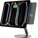 LULULOOK Magnetic Wireless Charging Stand for iPad Pro 13" M4 (2024) Only, 360 Rotating Base with Anti-Slip Pad, Aluminium Alloy Foldable iPad Pro Charging Stand with 1M Cable for Desk