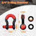 Offroad Recovery Strap Kit, 3" x 30ft Tow Strap+ Shackle Hitch Receiver 2 inch 42000 Lbs+D Ring Shackles+Bag, 4x4 Winching Accessories