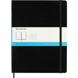Moleskine Classic Collection Hard Cover Notebook, 1-Subject, Dotted Rule, Black Cover, (80) 10 x 7.5 Sheets (XL)