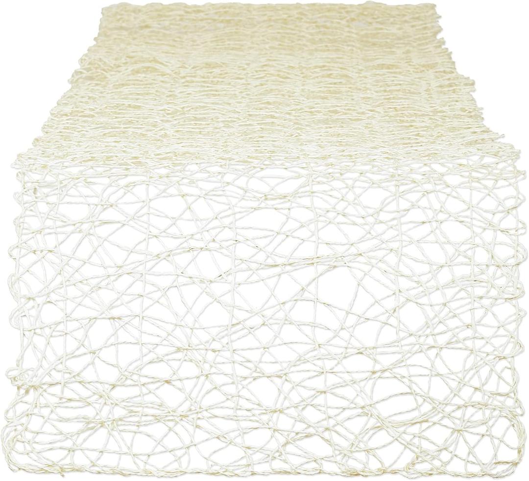 DII Woven Paper Tabletop Collection, Holiday & Event Decor, Table Runner, 14x72, Off-White