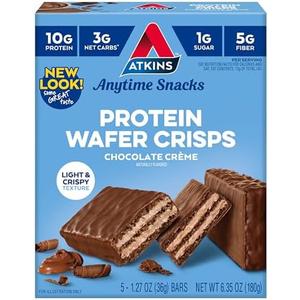Pack Of 3 Atkins Chocolate Crème Protein Wafer Crisps, Protein Dessert, 4g Net Carb, 1g Sugar, High in Fiber, Keto Friendly, 3 Count