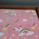 MeMoreCool Glow Pink Unicorn Foldable Floor Mattress for Kids, Trifold Nap Mat for Toddlers, Portable Daycare Sleeping Futon or Floor Bed, 57x22 Inch