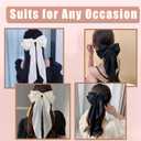 5 x Big Silky Satin Hair Bows 2pcs 3pcs 6pcs Pack for Women Hair Ribbons Oversized Long Tail White Black Pink Multicolor Large Hair Barrettes Metal Clips Bowknot Aesthetic Accessories DX Grandway