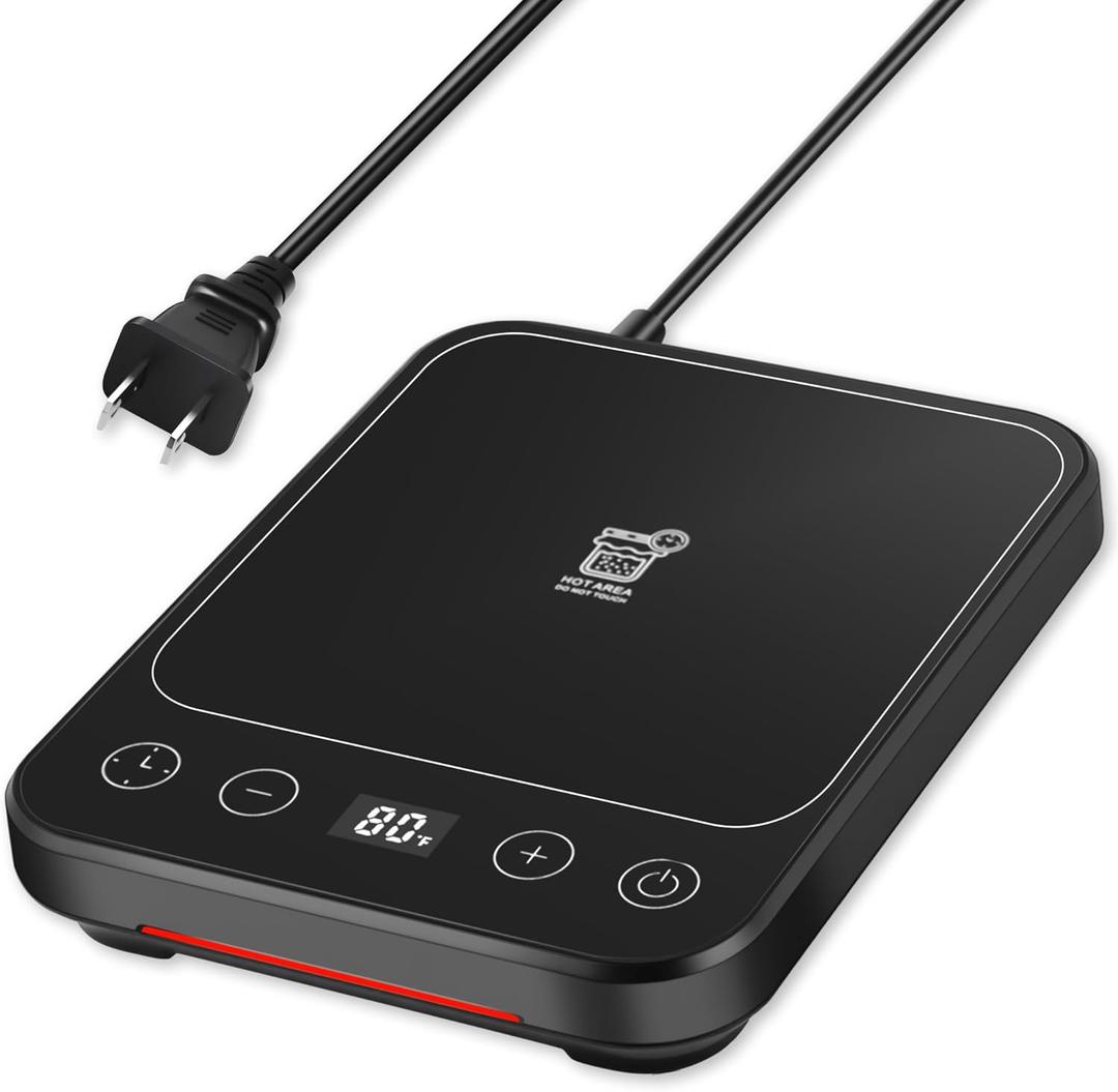 Sourdough Starter Warmer Heating Mat with Precise 1F Thermostat Control (70-100F), Auto Warming On/Off, 12-Hour Timer, Perfect for Home Baking (US 110v Plug)(Black)