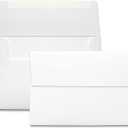 White A9 Self Seal Envelopes - 40 Envelopes - Thick A9 Size (5.75 x 8.75 inch) with Bright White Vellum Finish - For Mailing Greeting Cards, Invitations, Postcards, Photos, & Announcements