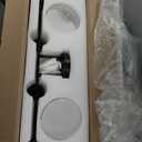 Modern Black Bathroom Vanity Light, 4-Light Wall Sconce with Clear Ribbed Glass Shades, Farmhouse Industrial Light Fixture for Bathroom, Vanity Mirror, Powder Room, Hallway (black, Powder Coated, 4)