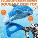 LEGEND SANDY Dog Toys for Aggressive Chewers, Large Dog Toys to Keep Them Busy, Interactive Squeaky Pet Toys, Tug of War, Crinkle Blue Shark