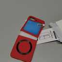 MAKAVO for Samsung Galaxy Z Flip 6 Case, Flip 7 FE Case, Compatible with MagSafe, with Built-in Screen Protector, Flip6 Slim Hard Magnetic Phone Case, Red