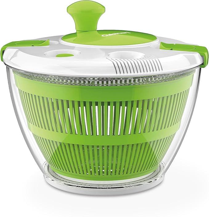 Cuisinart Large Spin Stop Salad Spinner Wash, Spin & Dry Salad Greens, Fruits & Vegetables, 5qt, CTG00SAS1