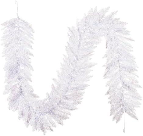 Vickerman 9' x 14" Sparkle White Spruce Artificial Christmas Garland - Unlit - Traditional White Flocked Garland - Reliable and Durable - Garland for Staircase or Mantle : Home & Kitchen