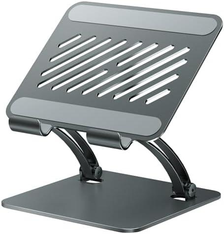 tounee Tablet Holder Stand, Dual Rod Adjustable Aluminum Desktop Stand, Compatible with 4.7-16.9" iPads, Surface Tablets, Portable Monitors, Kindle & More (Gray)