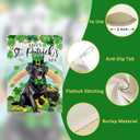 Happy St Patricks Day Black Labrador Dog Decorative House Flag, Pet Lucky Shamrock Clover Garden Yard Outside Decorations, Irish Spring Burlap Outdoor Large Home Decor Double Sided 28 x 40