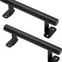 9'' Sliding Barn Door Handles Pack of 2, Black Powder Coated Iron Pull Handles for Gates, Garage, Outdoor Fence, Interior Closet Doors