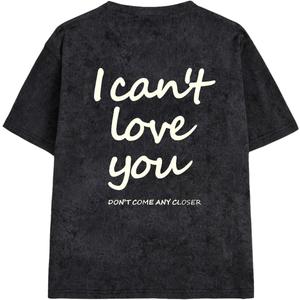 RoseSeek Boy's Letter Print Graphic Tees Short Sleeve Vintage T Shirt Round Neck Summer Tops Streetwear (Black)