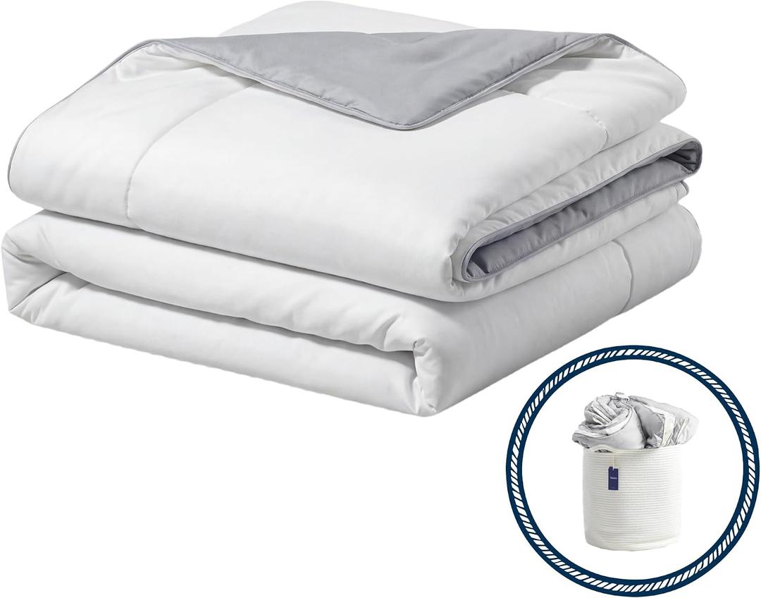 Vesta All-Season Silk Comforter, Quilt and Duvet Insert for Hot Sleepers, 100% Silk Fill with 100% Cotton Shell, Luxuriously Soft, Moisture-Wicking, King Size (Grey, Silk Weight: 3.7lbs), King/Cali King
