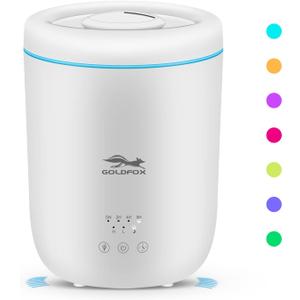 Small Humidifier for Plants indoor, 2.2LTop Fill Cool Mist Humidifiers for Bedroom, 28dB Quiet Ultrasonic Air Vaporizer with 360 Nozzle, Auto Shut-Off, Night Light