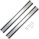 POWERTEC 110" Track Saw Guide Rail Joining Set for Milwaukee Track Saws - Includes 2x55" Aluminum Extruded Rails and Connectors for Woodworking Projects, 71871