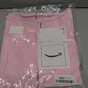 Cicy Bell Womens Cropped Scoop Neck Tshirts Summer Cap Short Sleeve Exposed Seam Tops Casual Loose Fit Cotton Tee Shirts (Pink, M)