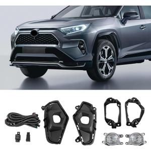 LED Front Bumper Fog Lights Compatible with 2019-2025 5th Gen Toyota RAV4, Replacement w/Wiring & Switch