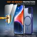 3 x SPIDERCASE Designed for iPhone 13 Case/iPhone 14 Case, [Military-Grade Drop Tested][with 2 pcs Tempered Glass Screen Protector] [Compatible with Magsafe][Soft Silky Touch] Slim Protective Case-Purple