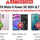 for Moto G Power 5G 2024 Case,with Camera Lens Cover HD Screen Protector,[Military Grade] Car Mount Kickstand Shockproof Protective Case for Motorola G Power 5G 2024, Black