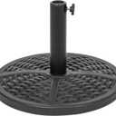 26.4 lbs Cement Patio Umbrella Base, Outdoor Heavy Duty Umbrella Stand for Garden, Deck or Lawn, Black