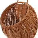 Yardwe Wicker Hanging Basket, Wall Hanging Flower and Plant Basket for Garden Home Decor, Brown, 10.62 X 9.25 X 3.93 Inches
