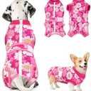 Nasjac Dog Surgery Recovery Suit - Zipper on Recovery Shirt for Female Dogs, Abdominal Wounds Cone E-Collar Alternative Onesie, Prevent Licking Dog Surgical Suit After Spayed (FU, L)