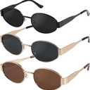 livho 2025 Trendy Oval Sunglasses - Stylish Polarized Shades for Everyday - Retro Metal Frames