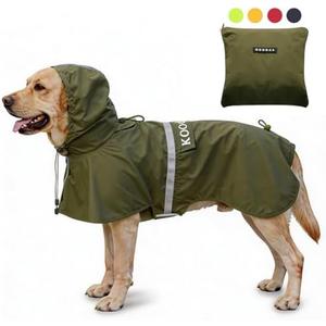 KOOGAL Pet Large Dog Raincoat Apparel Poncho Waterproof for Medium Large Sized for Dog Raincoat Clothes Jacket (4XL, Green)