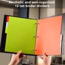HABGP 12Pcs/2 Set 6 Tab Dividers for 3 Ring Binder, 12 Pcs Colorful Binder Dividers with Tabs, 3 Ring Page Folder Dividers, Plastic Tabbed File Dividers with Tabs, Three Ring Binder Index Dividers