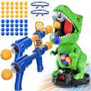 Dinosaur Shooting Toys for Kids 3-6, Movable Target Shooting Games with 2 Air Pump Guns, LCD Score Record, Birthday Gifts Suitable for Children Aged 3-5 5-6 6-8