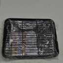 P&P CHEF Baking Oven Sheet Pan with Rack for Cookie, Nonstick Oven Tray and Cooling Rack for Baking & Roasting, Easy Clean, Black, 10.4 x 8 Inch